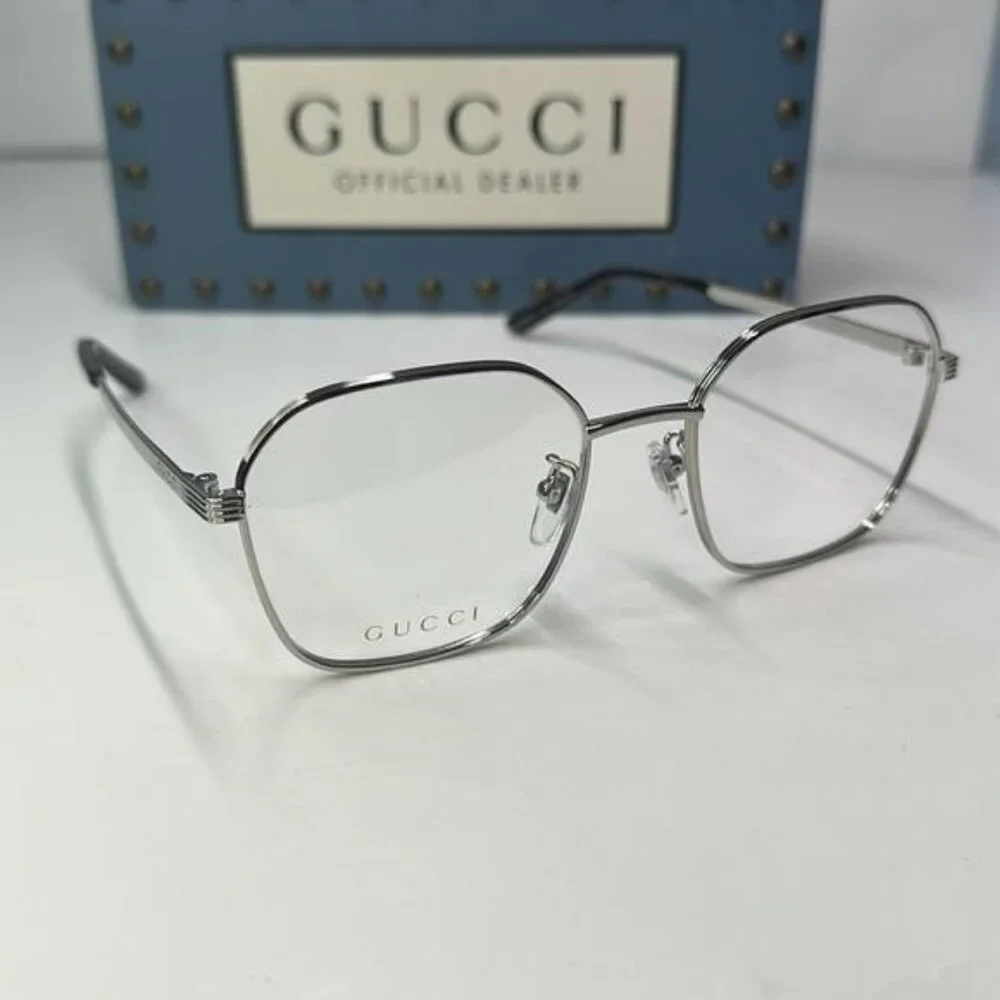 Gucci GG0946OA Square Metal Eyeglasses – Full Rim Frame for Men
